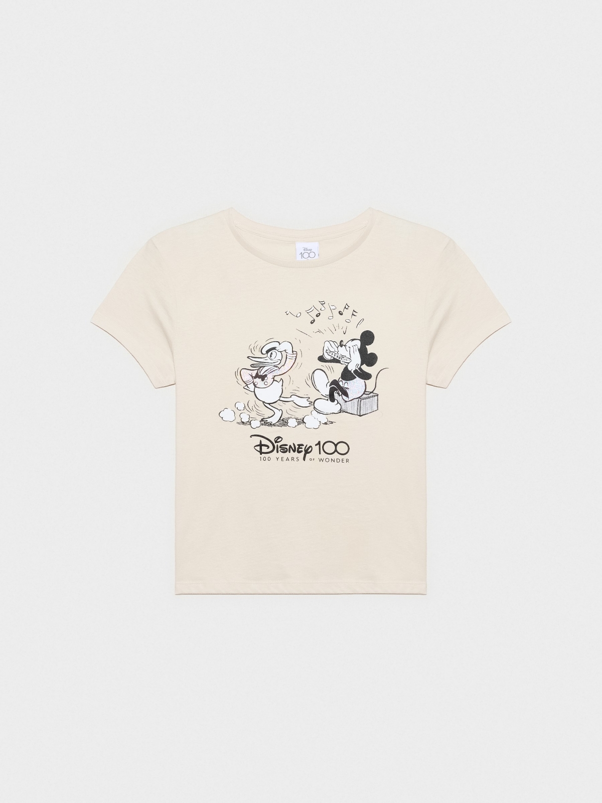  100 anos T-shirt de impressão Disney cinza claro