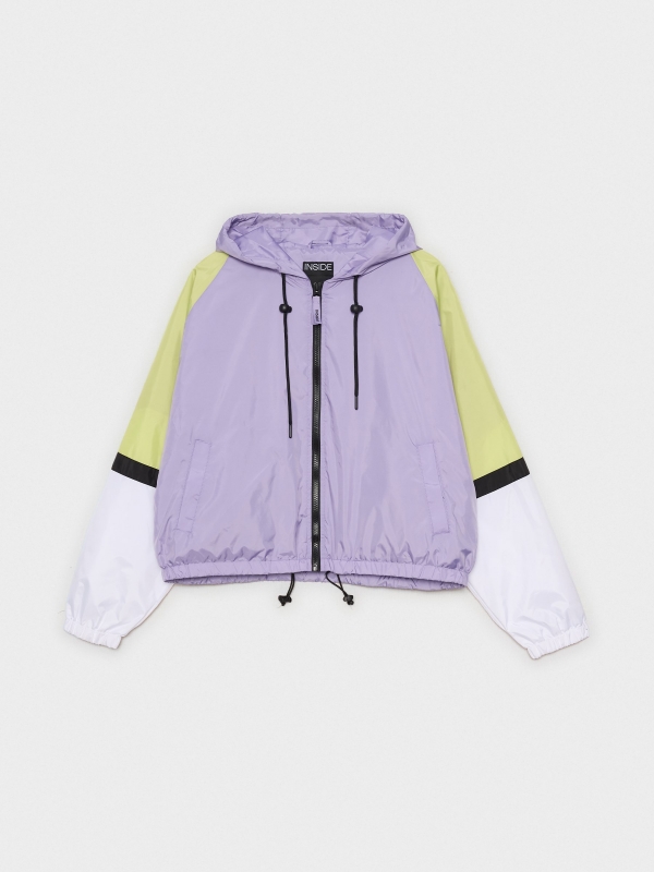  Lightweight color block jacket lilac