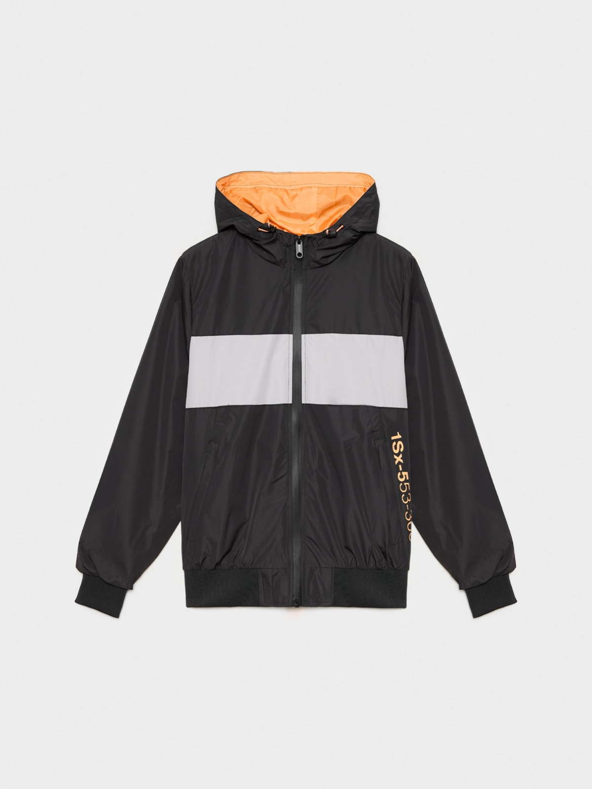  Lightweight nylon jacket B/W dark grey