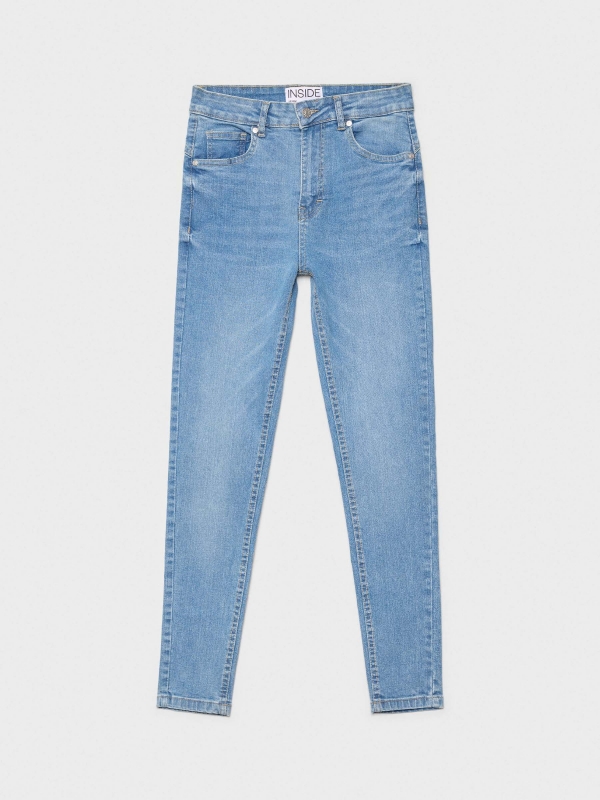 Jeans skinny push-up de cintura alta azul aço