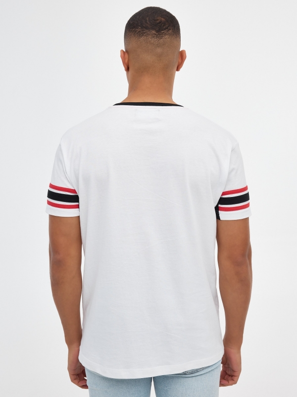 T-shirt de desporto branco vista meia traseira
