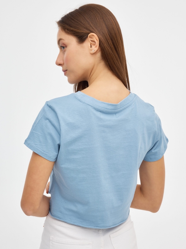 T-shirt da Paz azul aço vista meia traseira