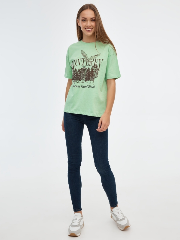 T-shirt de Monterey verde claro vista geral frontal
