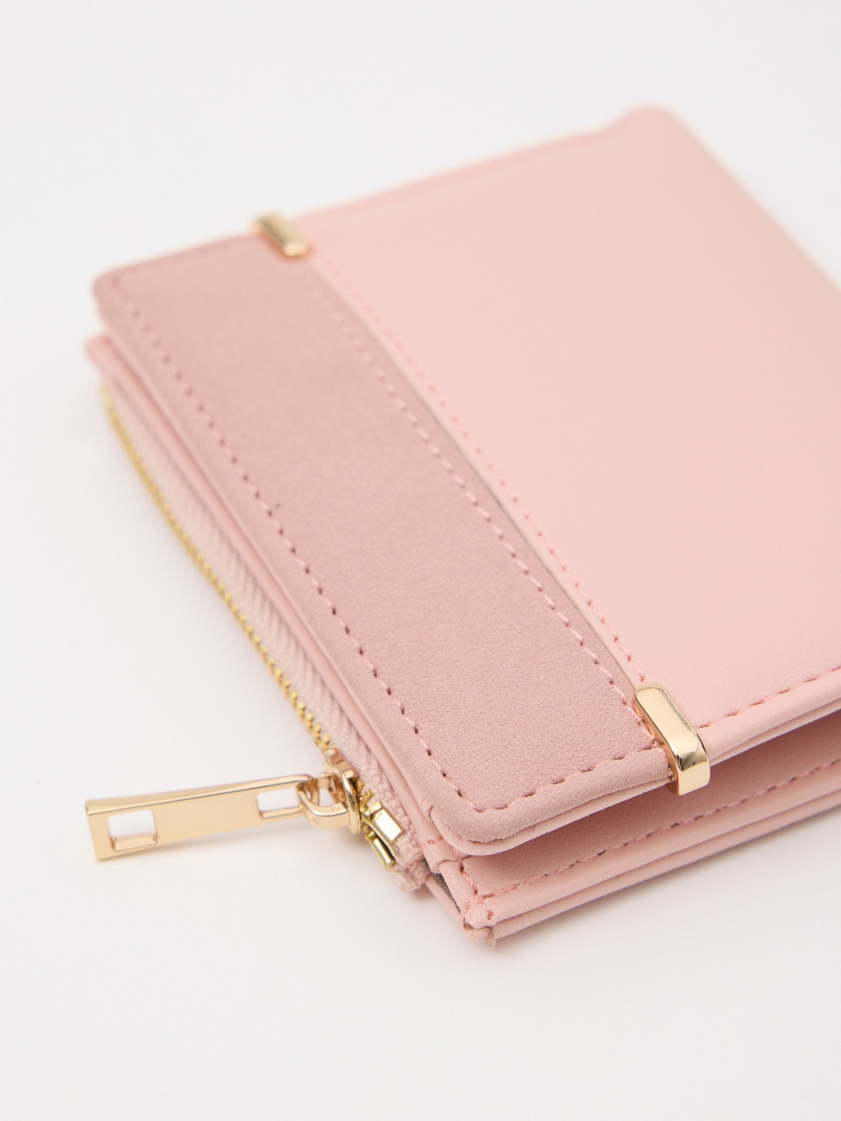 Pink leatherette wallet pink back view