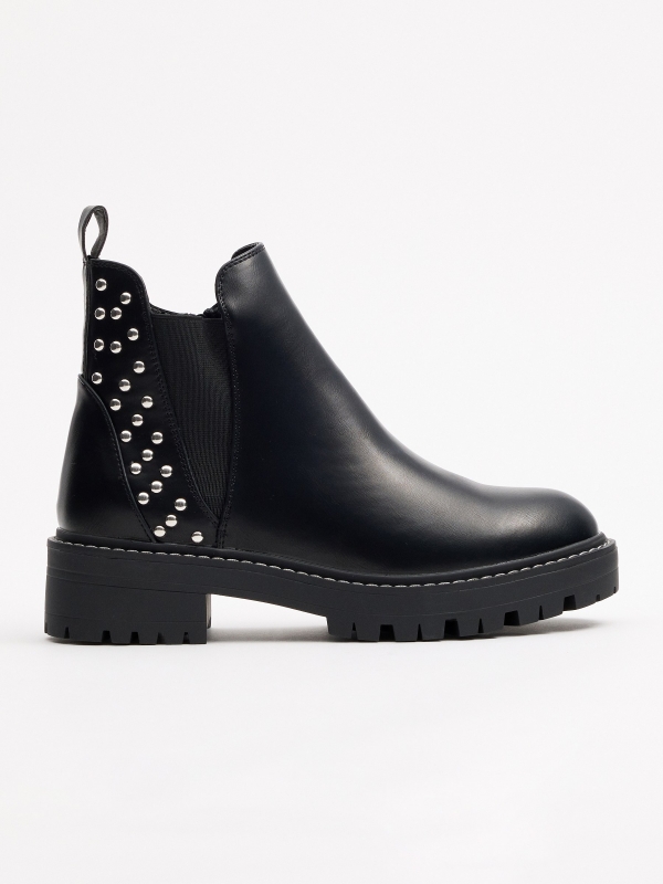 Studded elastic ankle boots