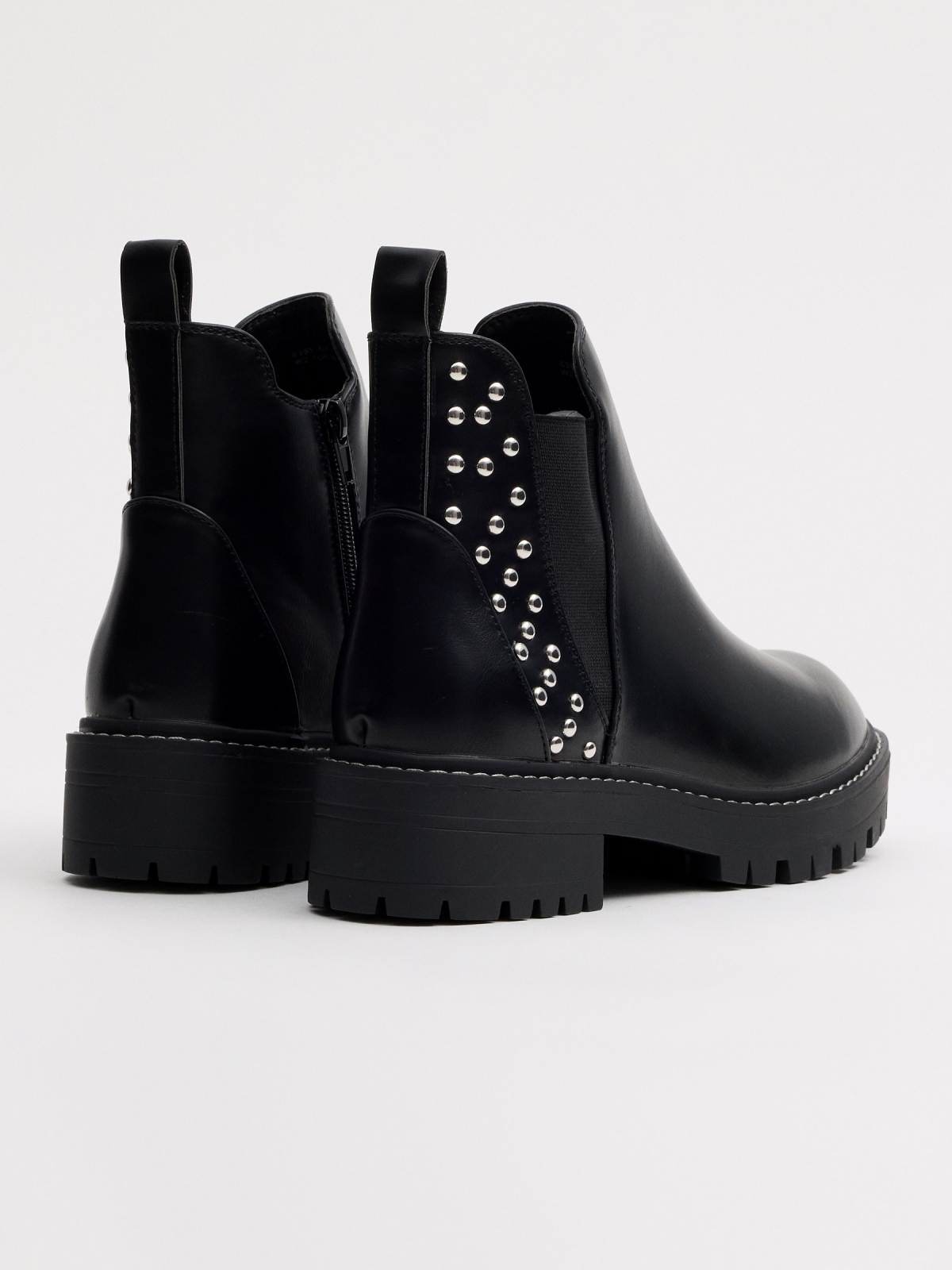 Studded elastic ankle boots 45º back view