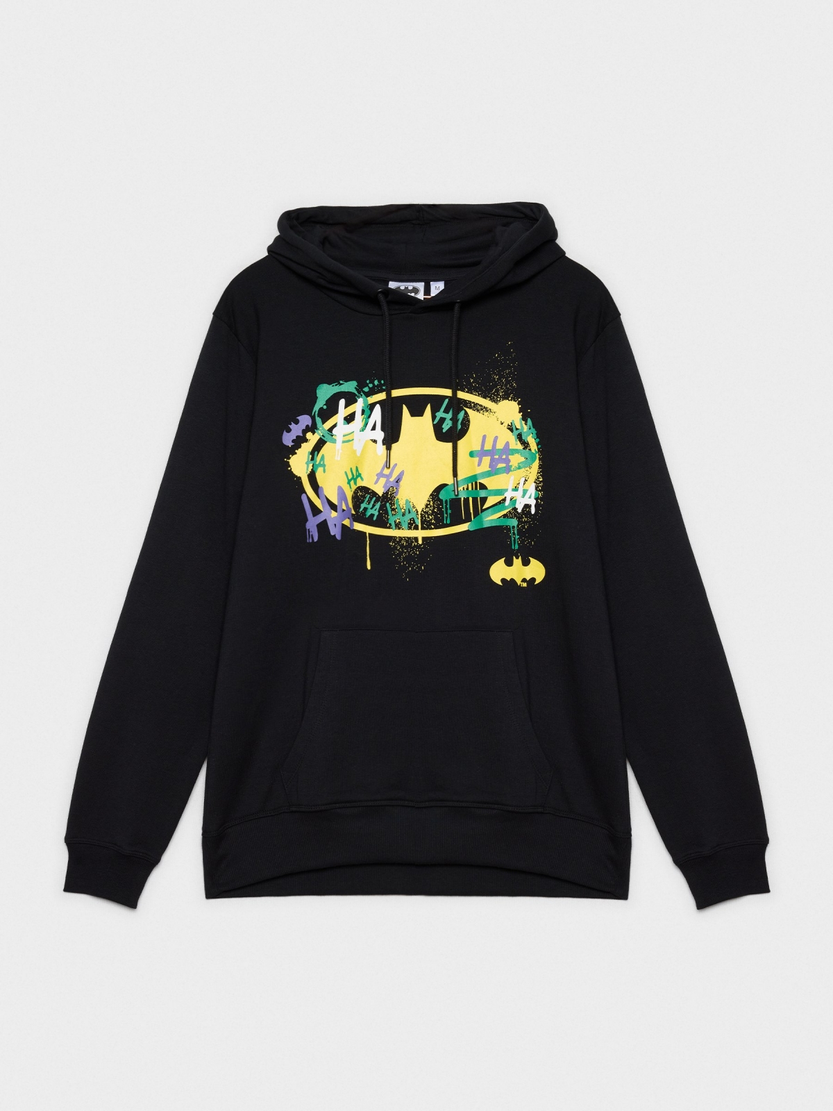  Batman print hoodie black