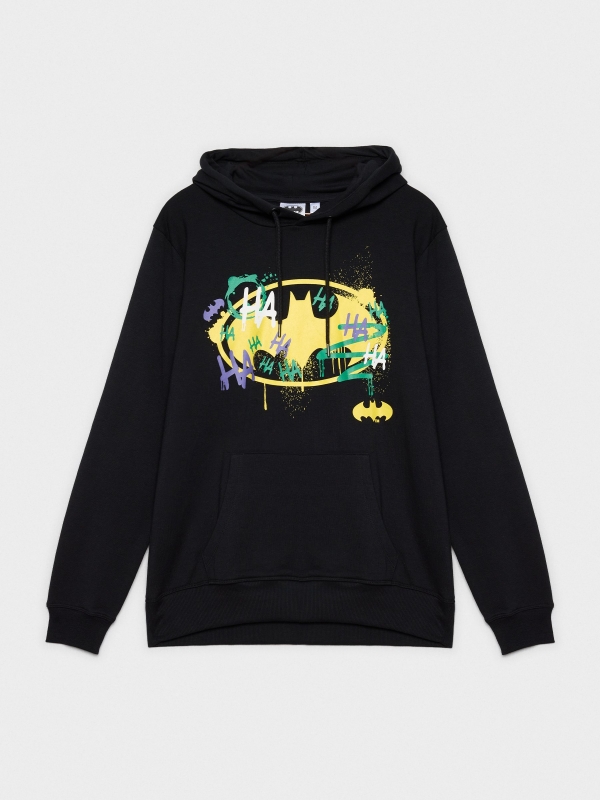  Batman print hoodie black