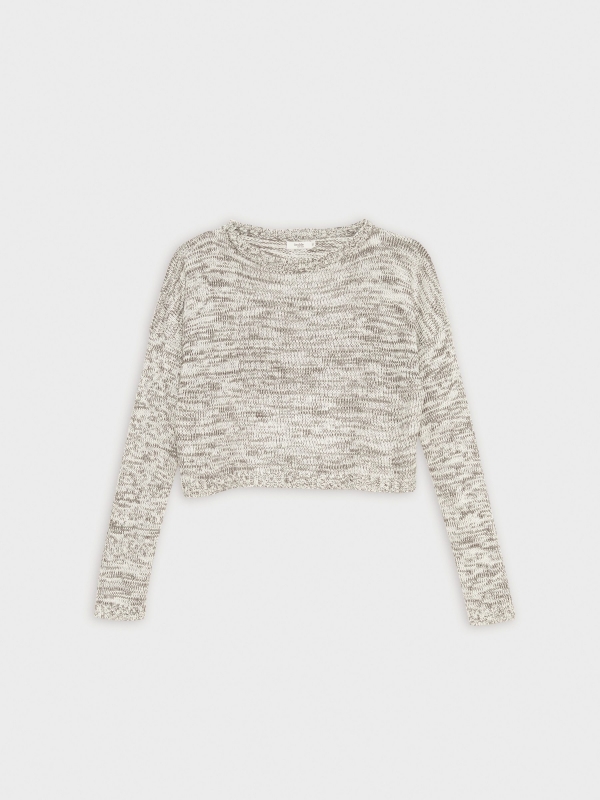  Heather cropped sweater off white