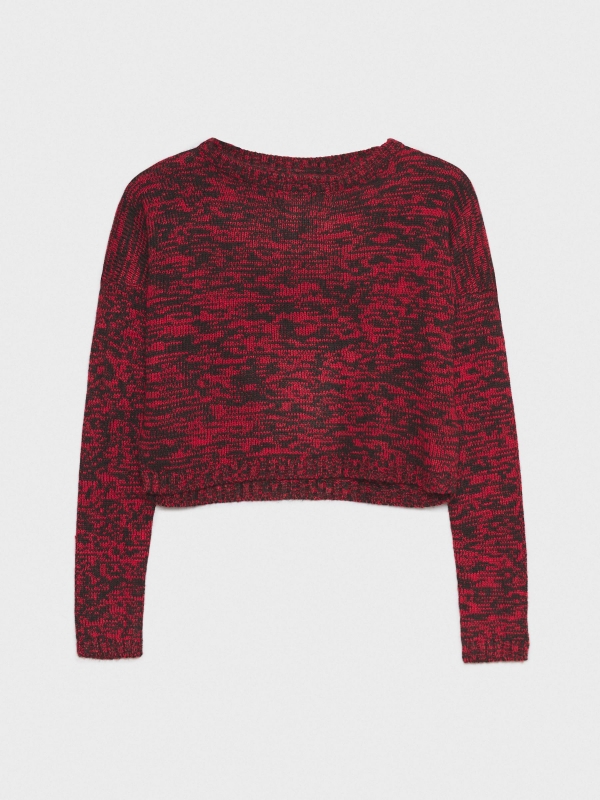  Heather cropped sweater red