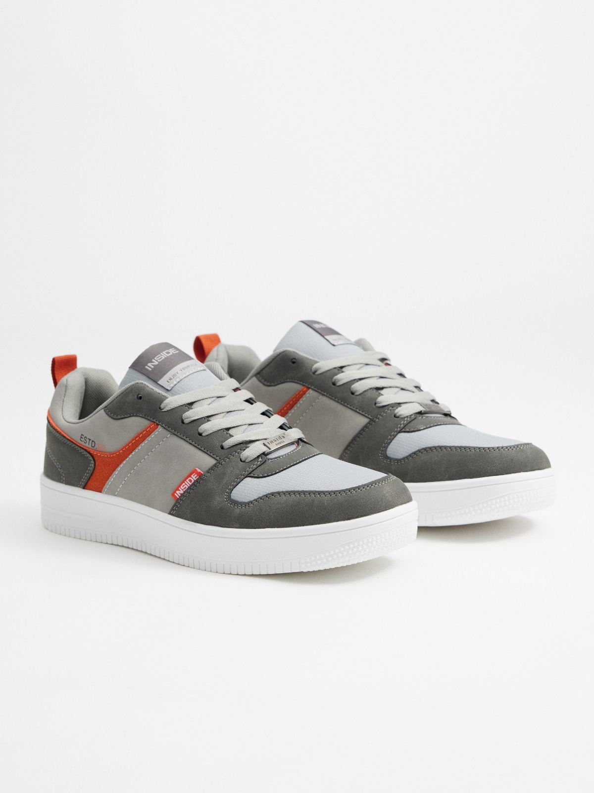 Combined casual sneaker light grey 45º front view