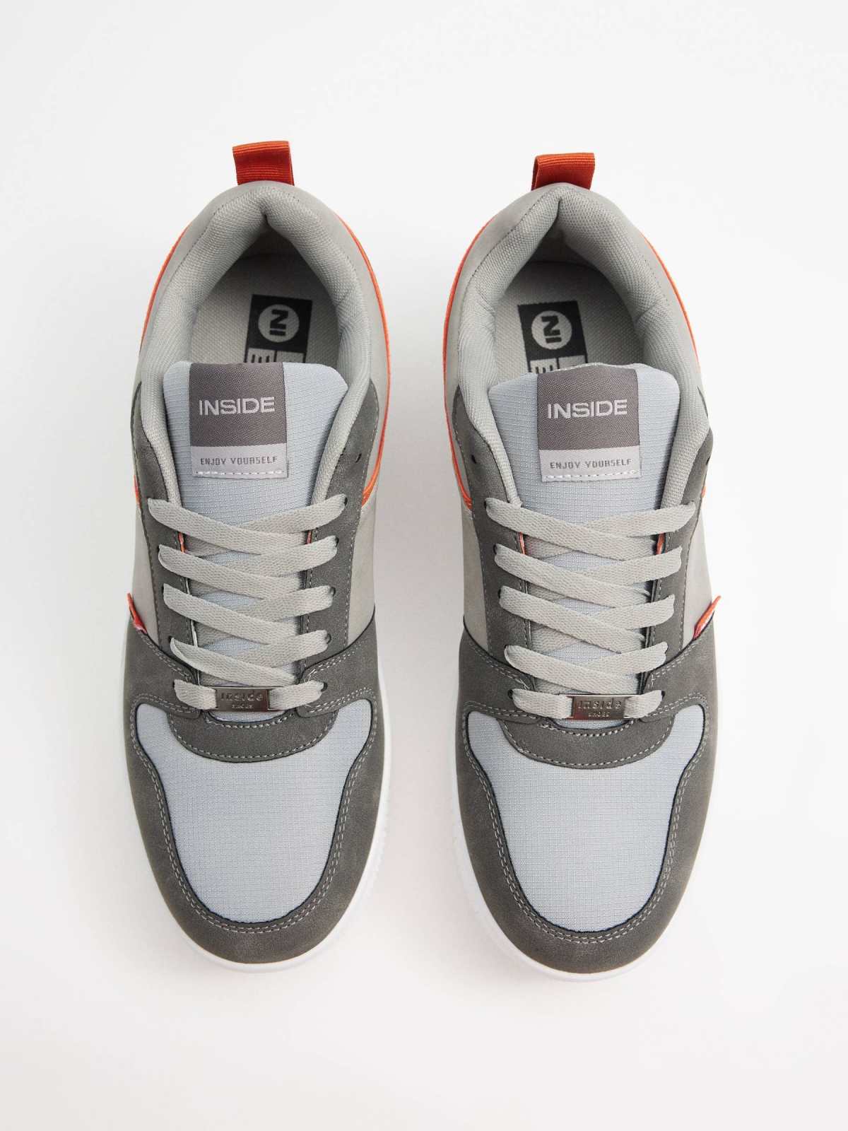 Combined casual sneaker light grey zenithal view