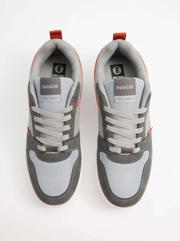 Combined casual sneaker light grey zenithal view