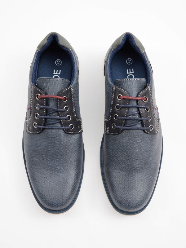 Clássico sapato combinado de blucher azul marinho vista superior