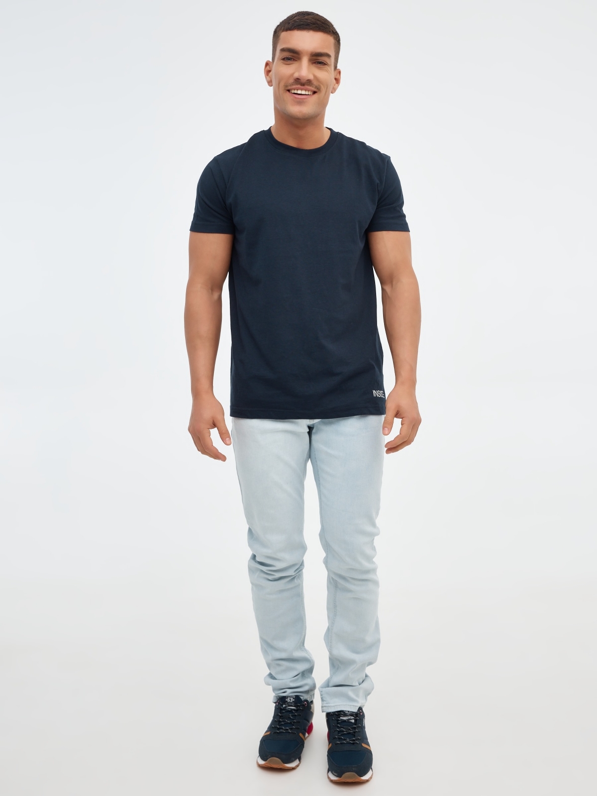 Jeans regular denim azul azul vista media frontal