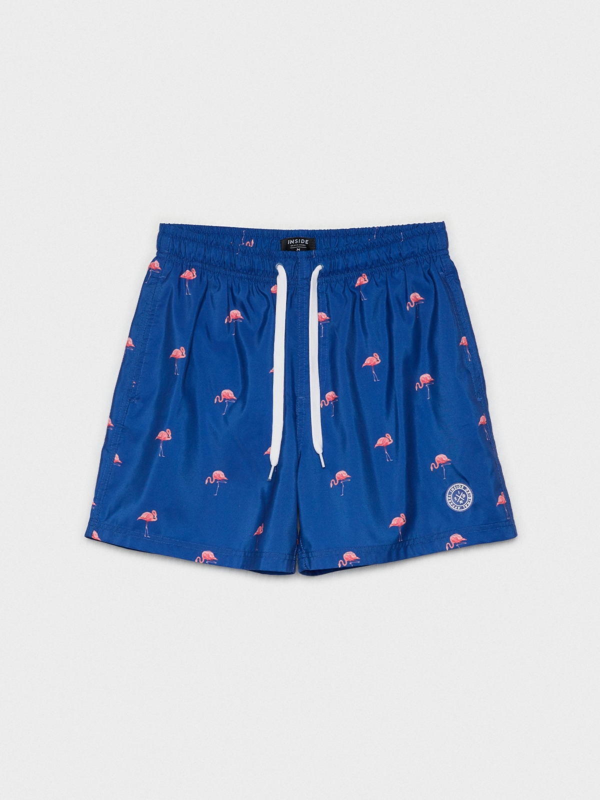  Flamingos print swimsuit ducat blue