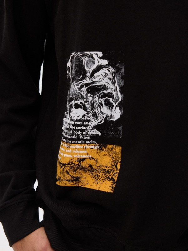 Print sweatshirt black detail view