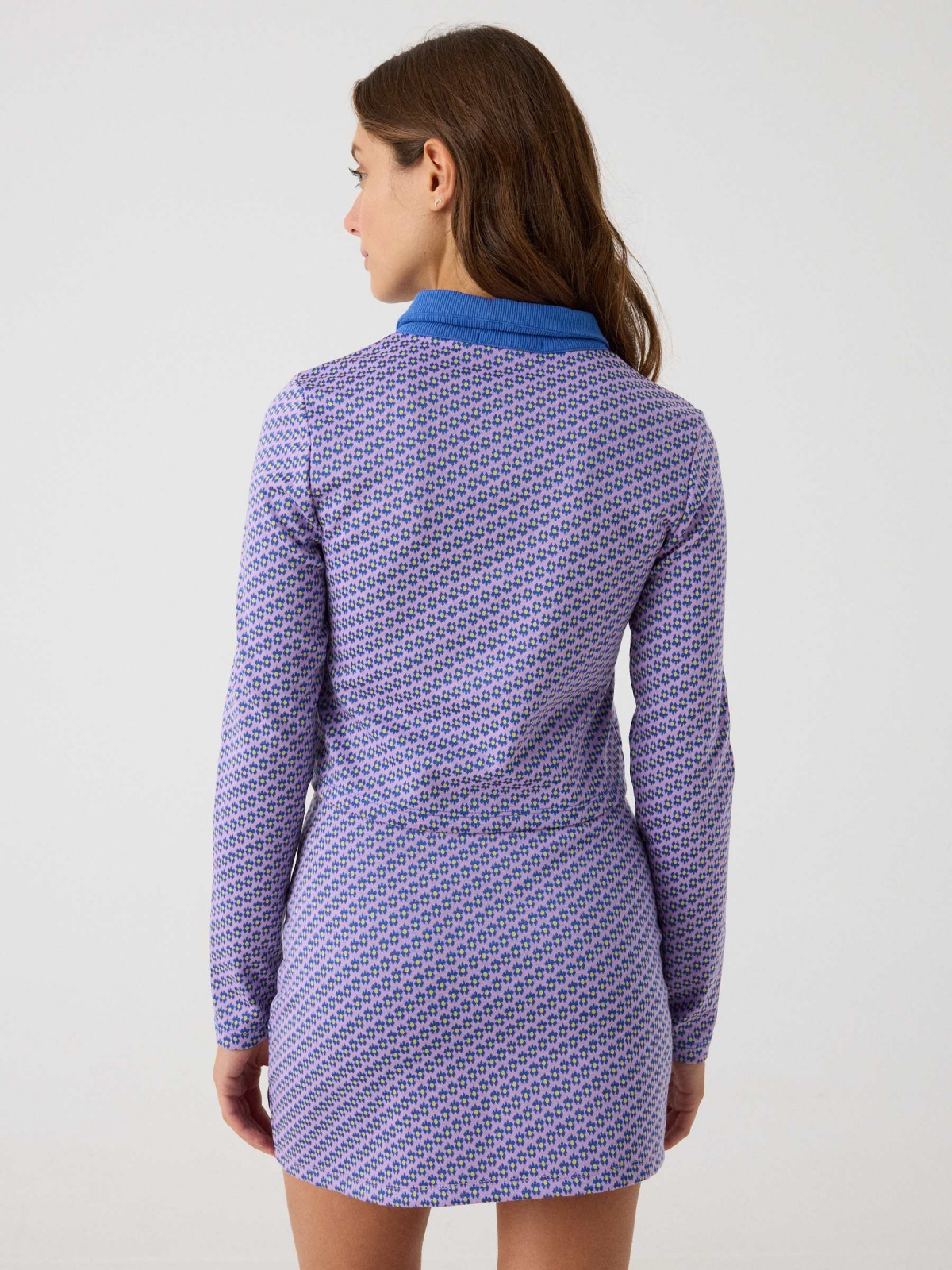 Mini jacquard skirt purple middle back view
