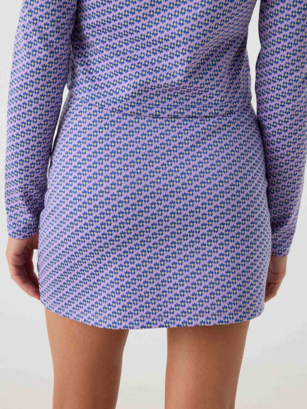 Mini jacquard skirt purple detail view