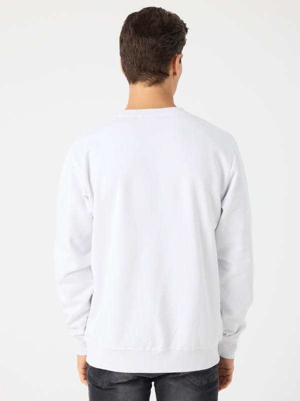 Black Adam sweatshirt white middle back view