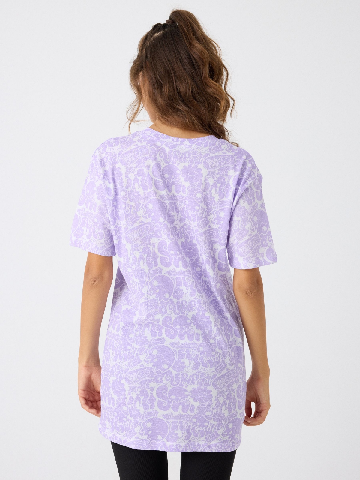 Oversize T-shirt with print white middle back view