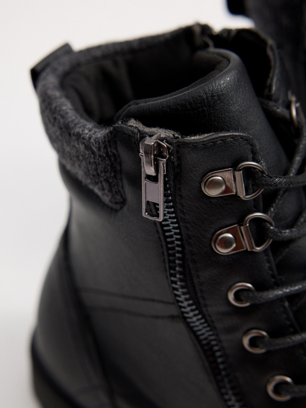 Black boot with zipper detail black detail view