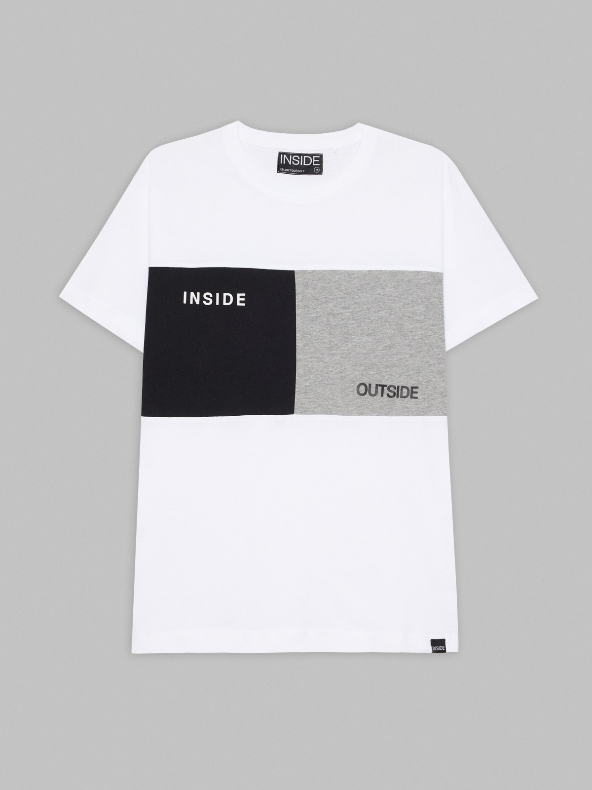  T-shirt de bloco de cor exterior branco