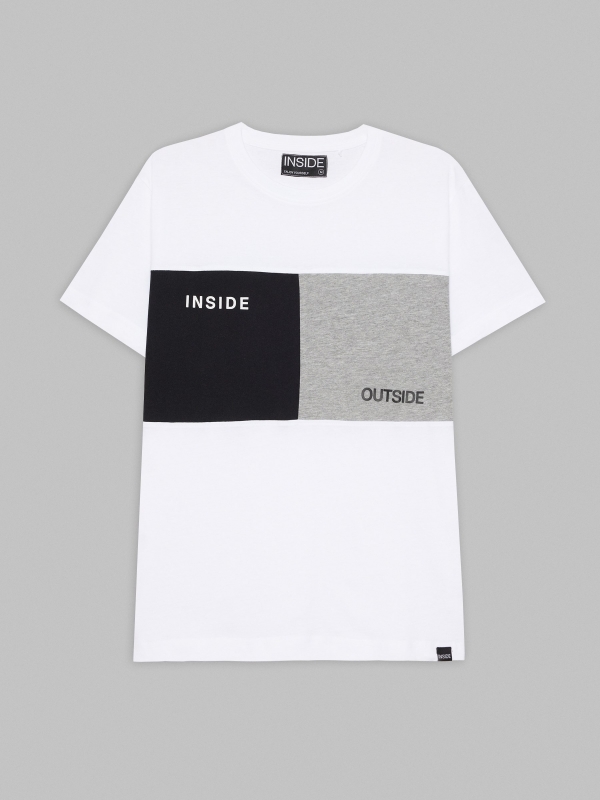  Camiseta color block Outside blanco