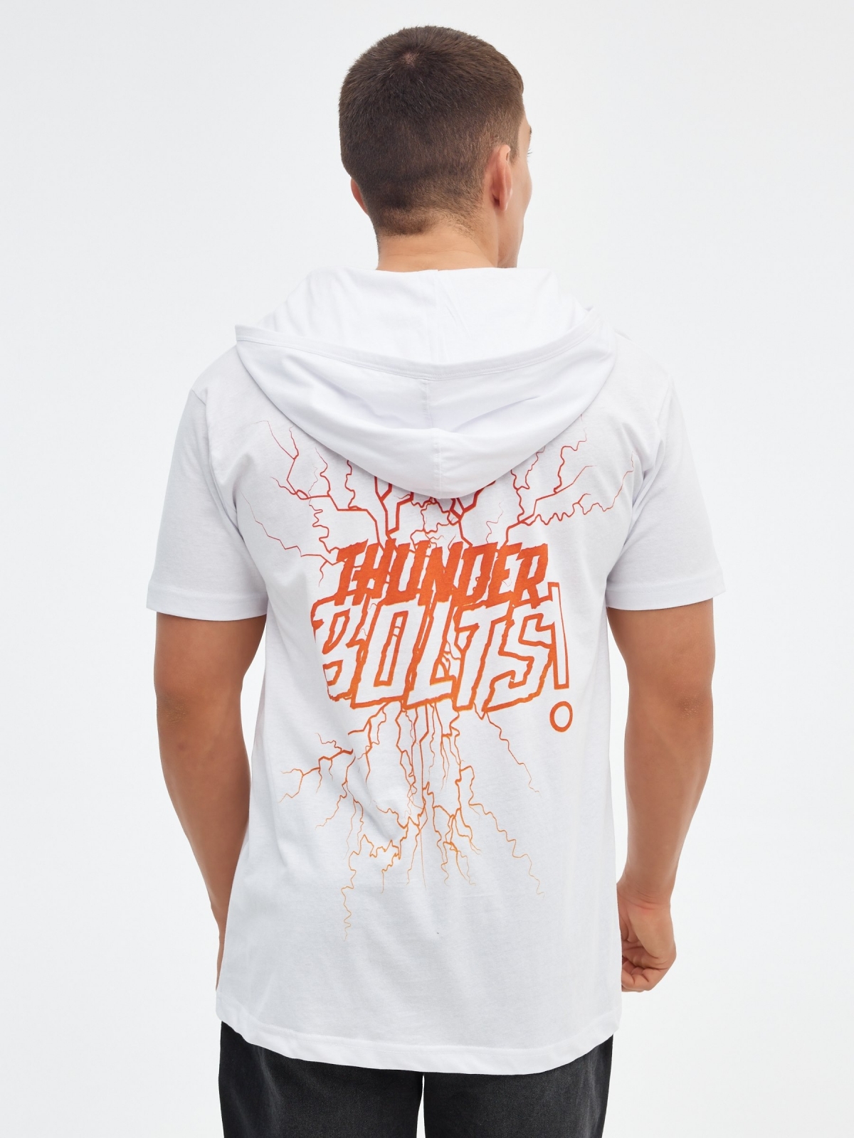 T-shirt Thunder Bolts branco vista meia traseira