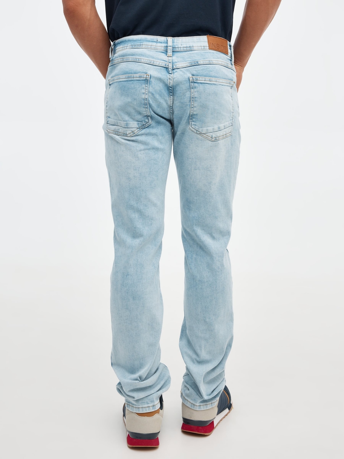 Jeans slim azul desgastados azul vista general frontal