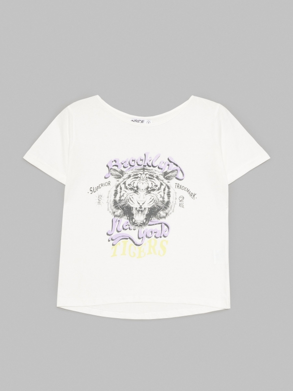  T-shirt gráfica Tigres off white