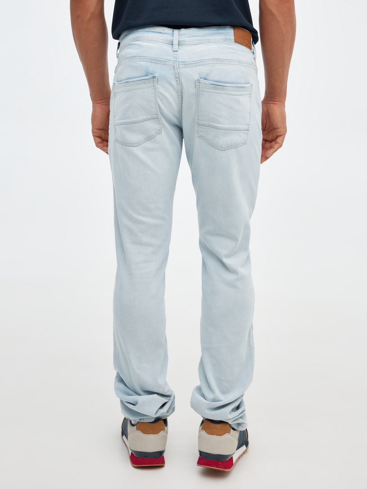 Blue denim regular jeans blue front view