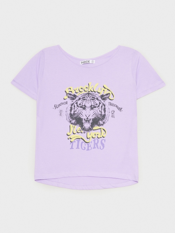  Tigers graphic T-shirt mauve