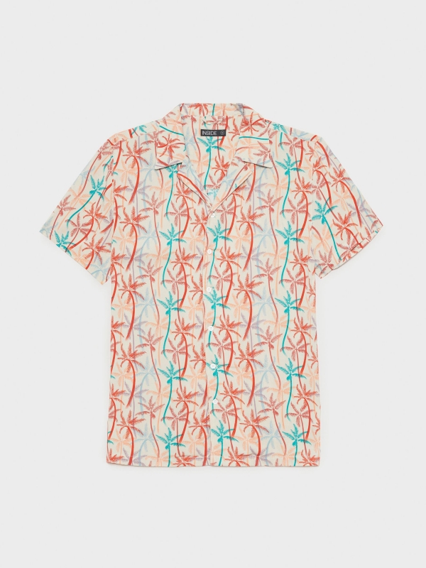  Camisa de palma multicolorida off white