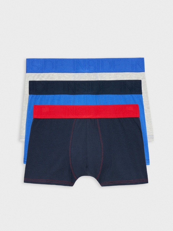 Pack of 3 colored boxers multicolor front view