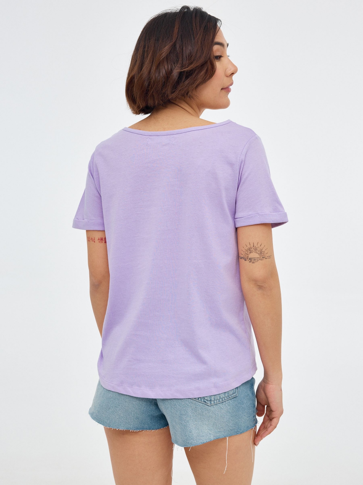 Tigers graphic T-shirt mauve middle back view
