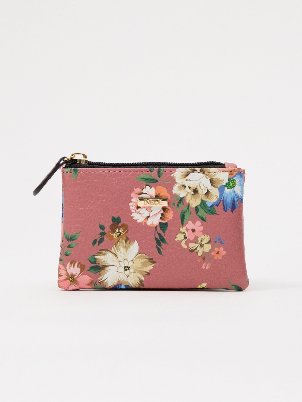 Flower print wallet pink