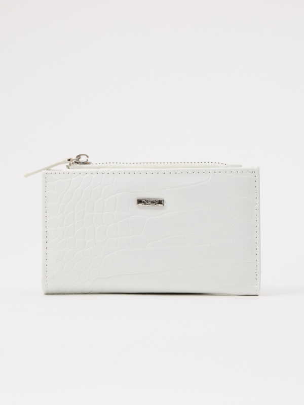 White leatherette purse white