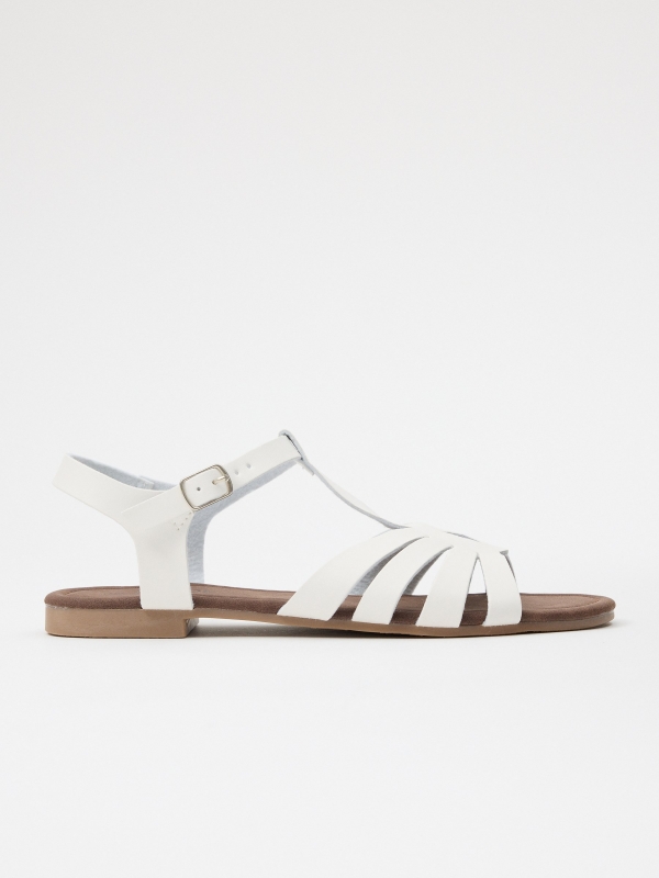 Sandals with crossed straps white