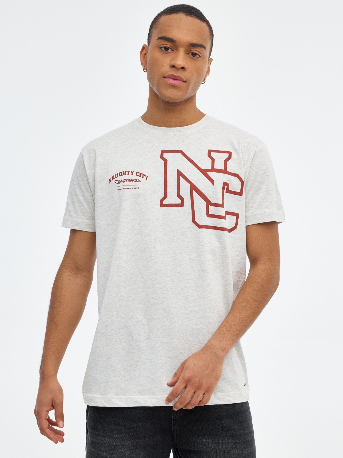 Camiseta University NC gris vista media frontal