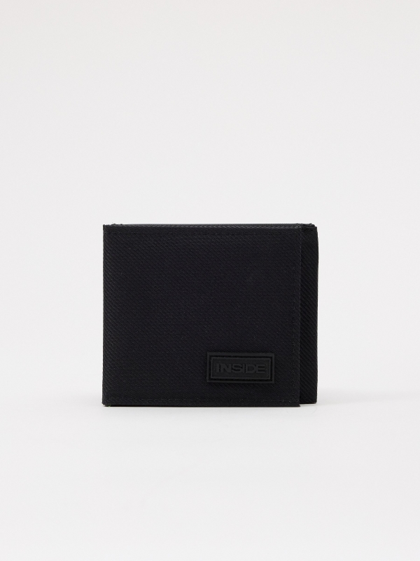 Textured nylon wallet black