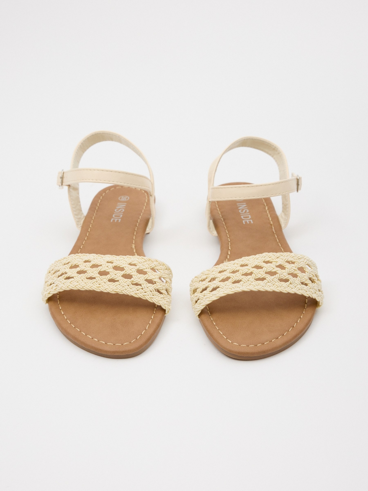 Braided knitted sandal off white zenithal view