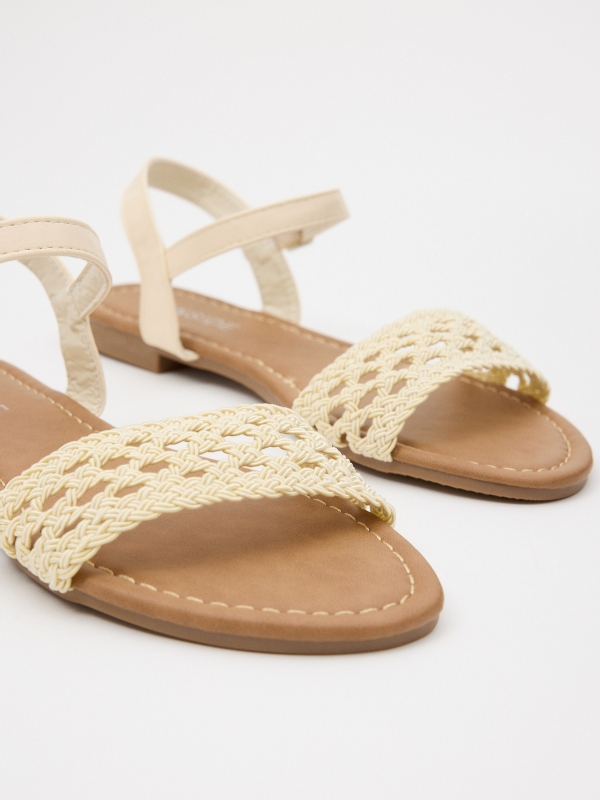 Braided knitted sandal off white detail view