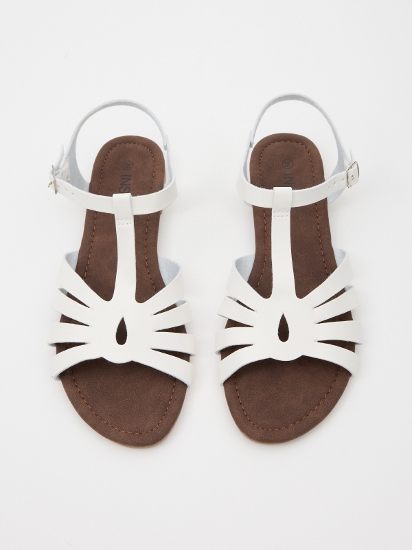 Sandals with crossed straps white zenithal view