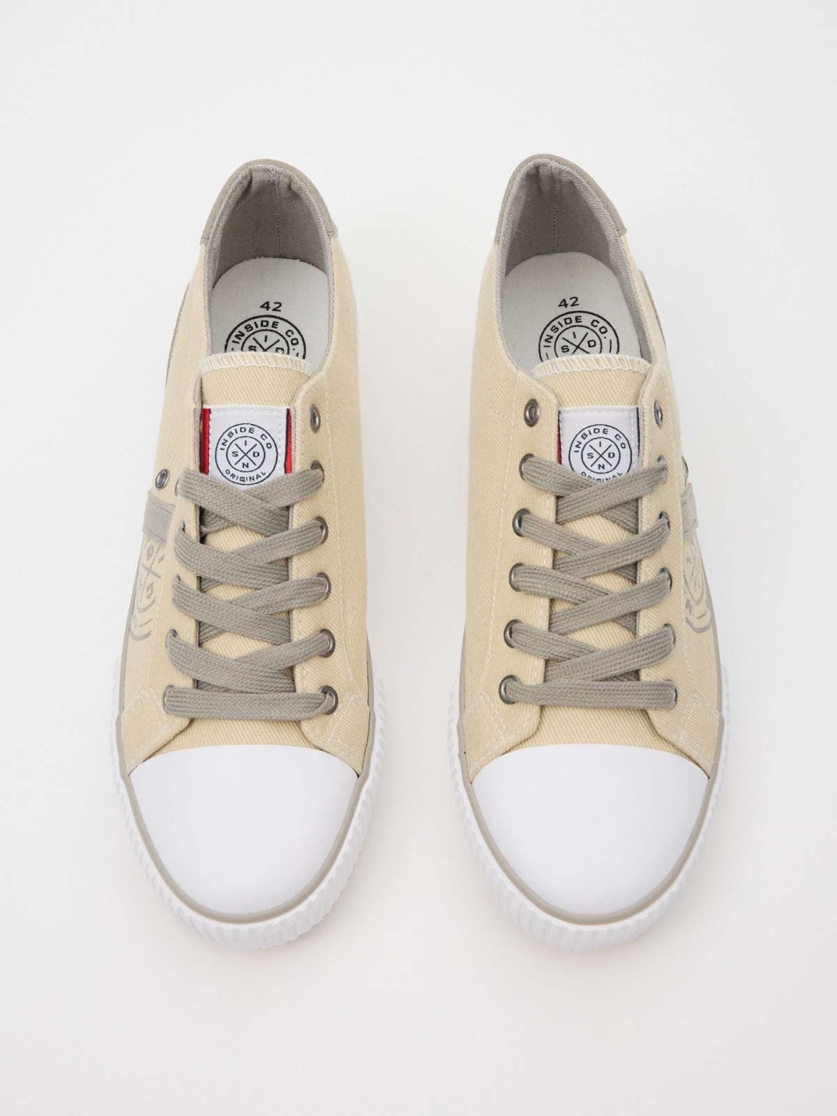 Casual printed canvas sneaker sand zenithal view