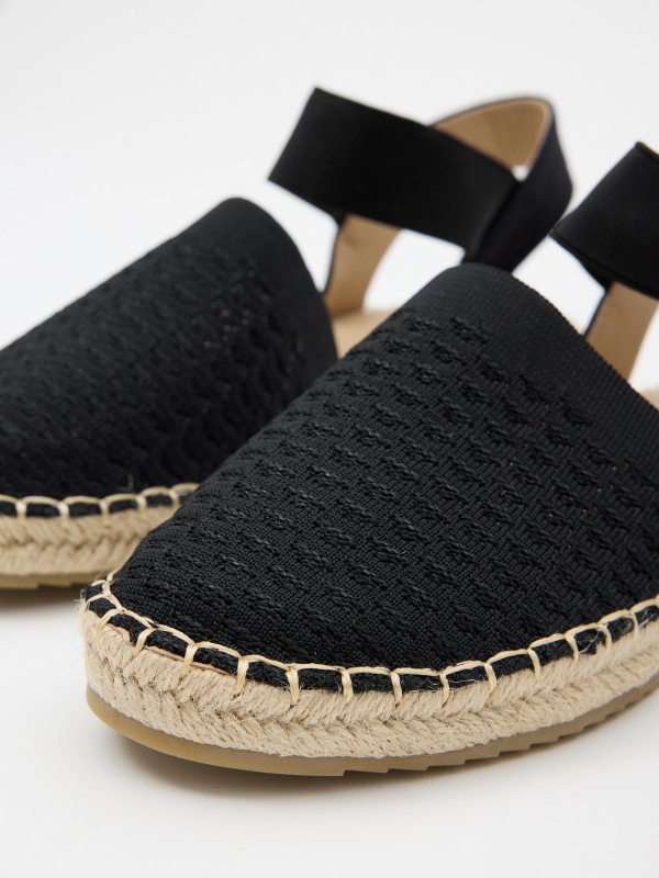Juta e sandália de nylon preto/bege vista detalhe