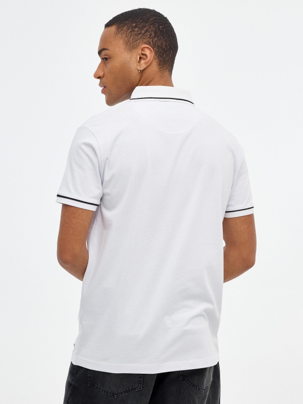 AESTHETIC polo shirt white middle back view