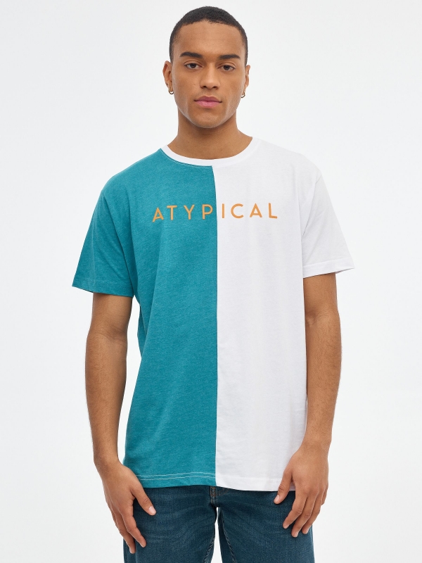 Camiseta ATYPICAL esmeralda vista media frontal