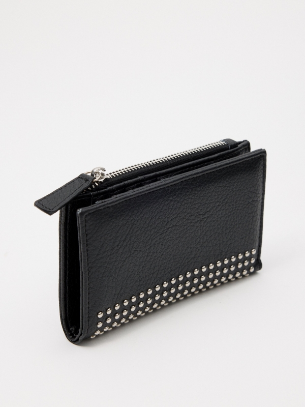 Black purse with studs black detail view