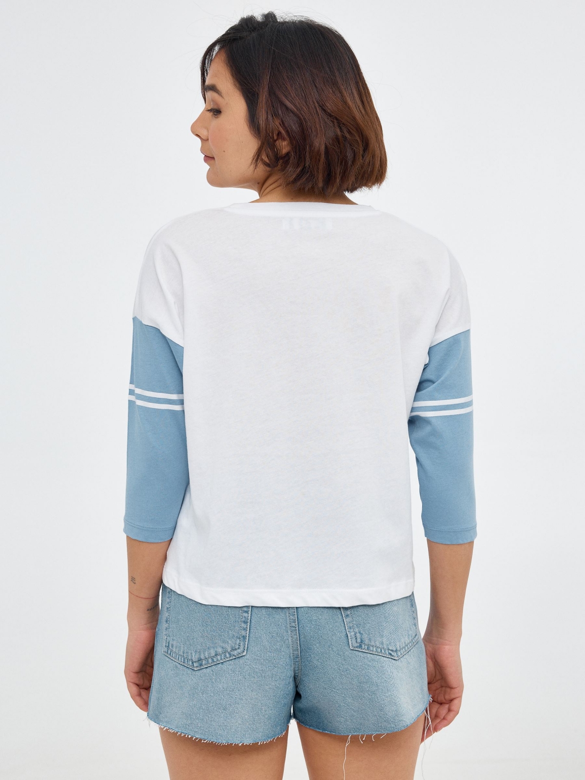 T-shirt de Rhode Island azul aço vista meia traseira